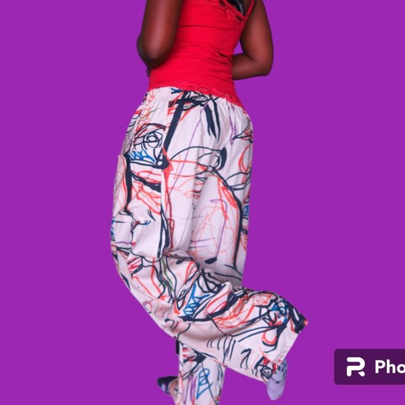 Temu geometric graphic long pants with pockets in tan and various colors size XL - Picture 8 of 8